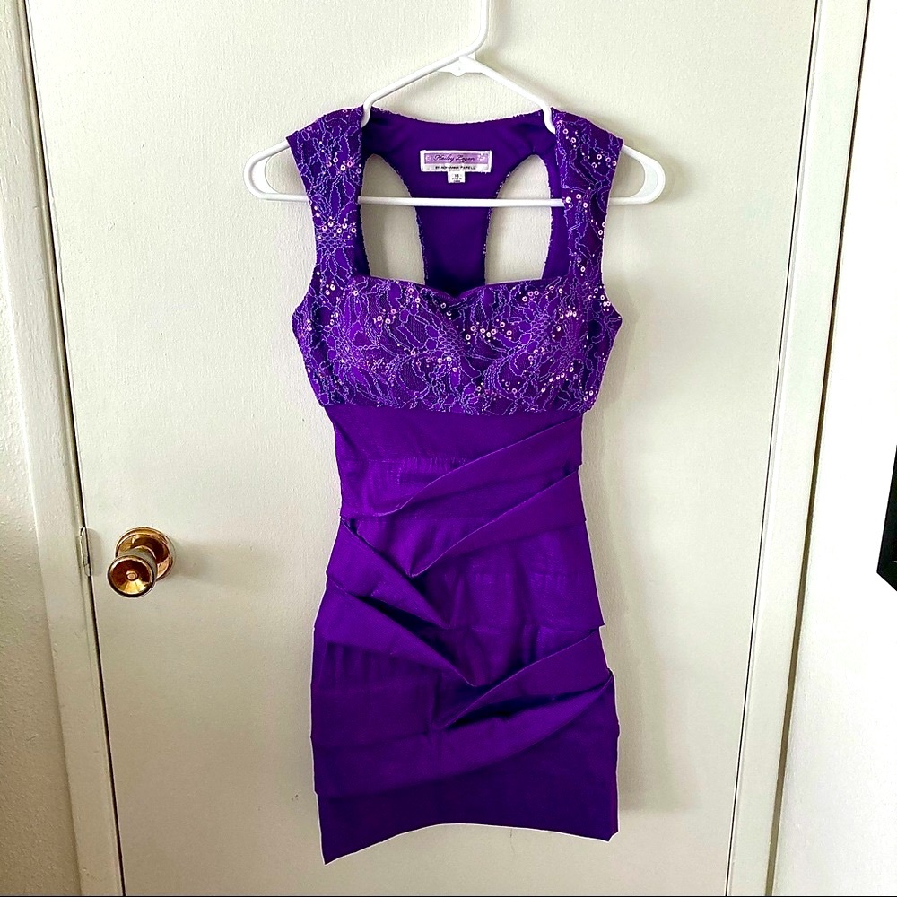 NWT! Hailey Logan purple party dress XS
